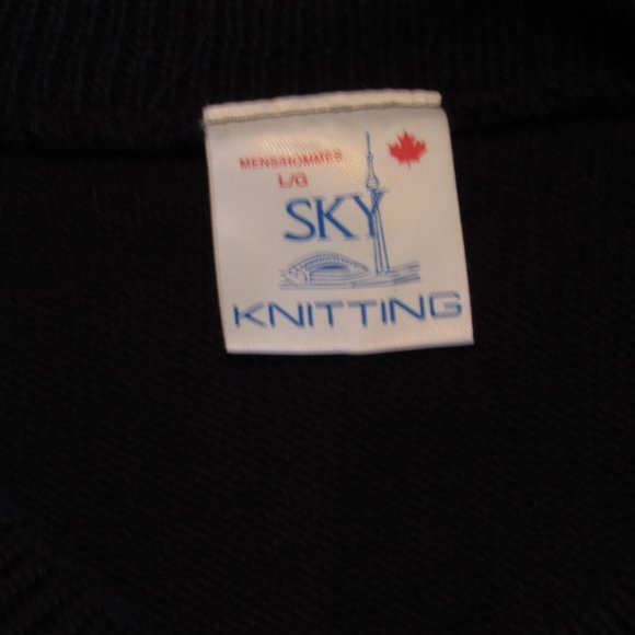 Vintage Labatt's Knit Cardigan Dark Blue Black Beer Promotion EUC Sz Large - Picture 13 of 14